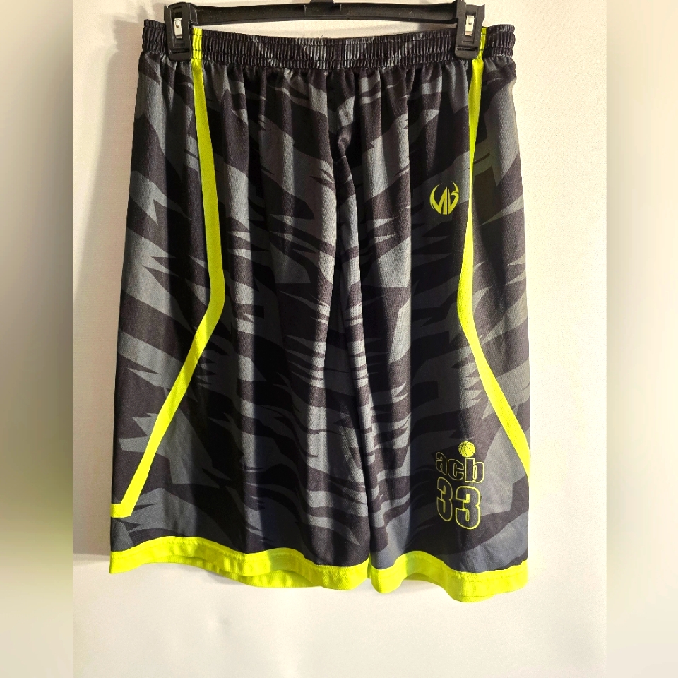 Moneyball Sportwear Shorts Camouflage In Grey Neon Green Basketball Size Xxl